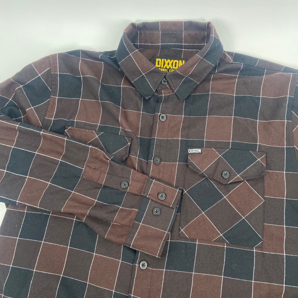 Dixxon Flannel‎ Co. Brown Black Plaid Button Up Shirt Menswear-Size 2XL
